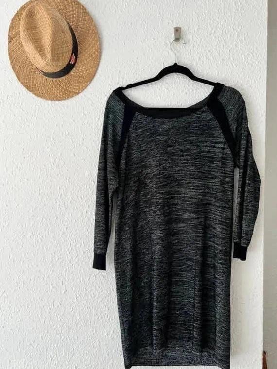 Robe Sandro gris chiné fils métalliques / finitions noires - taille 38