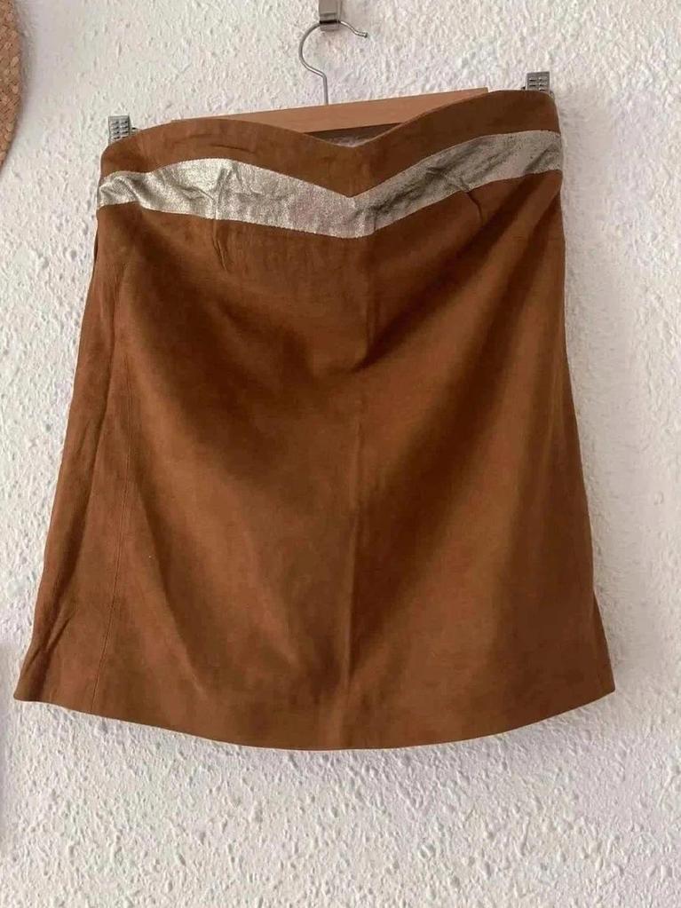 Bustier camel en daim véritable Bel Air - taille 36