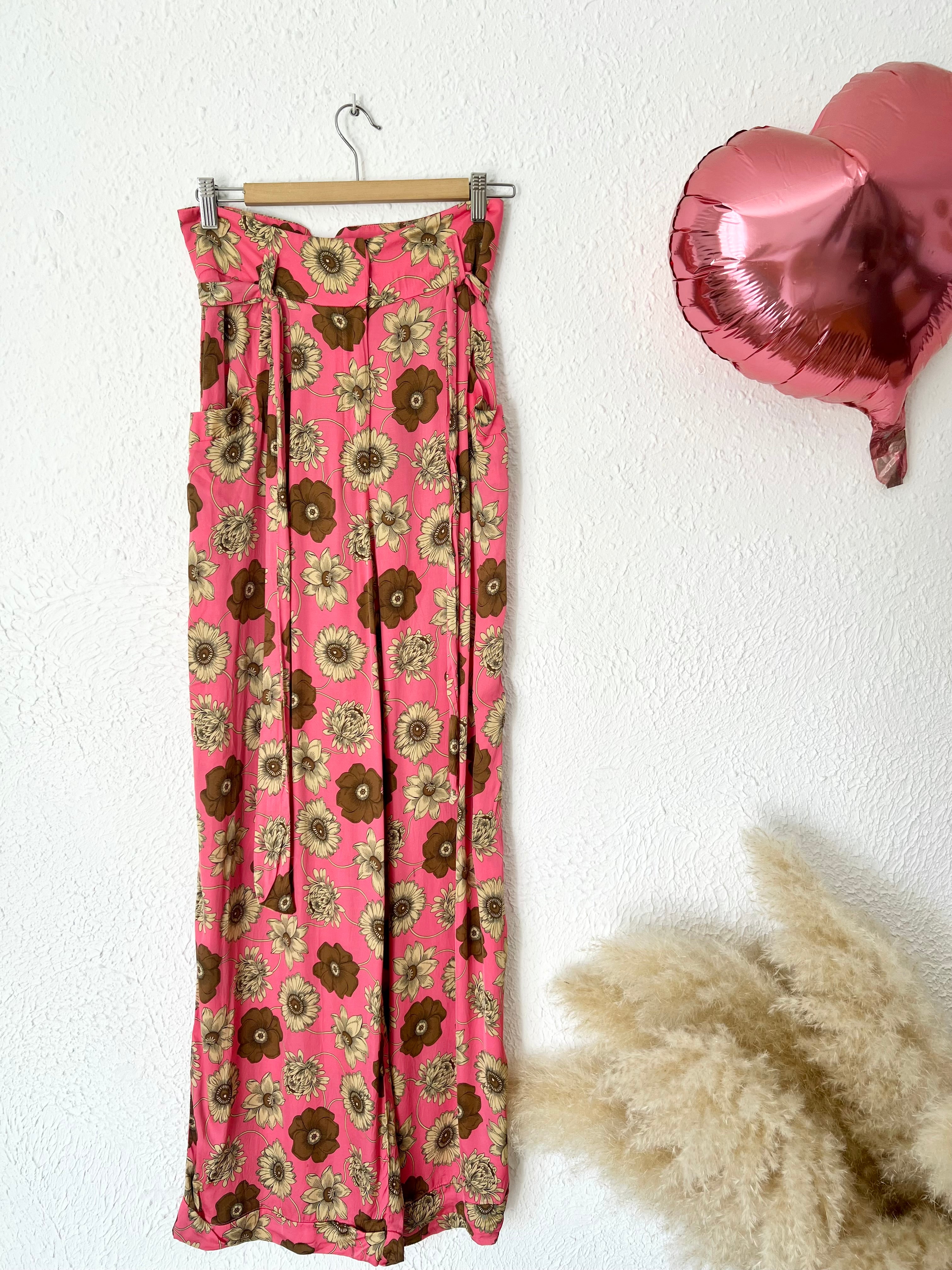 Pantalon fleuri large rose Tara Jarmon – Taille 38