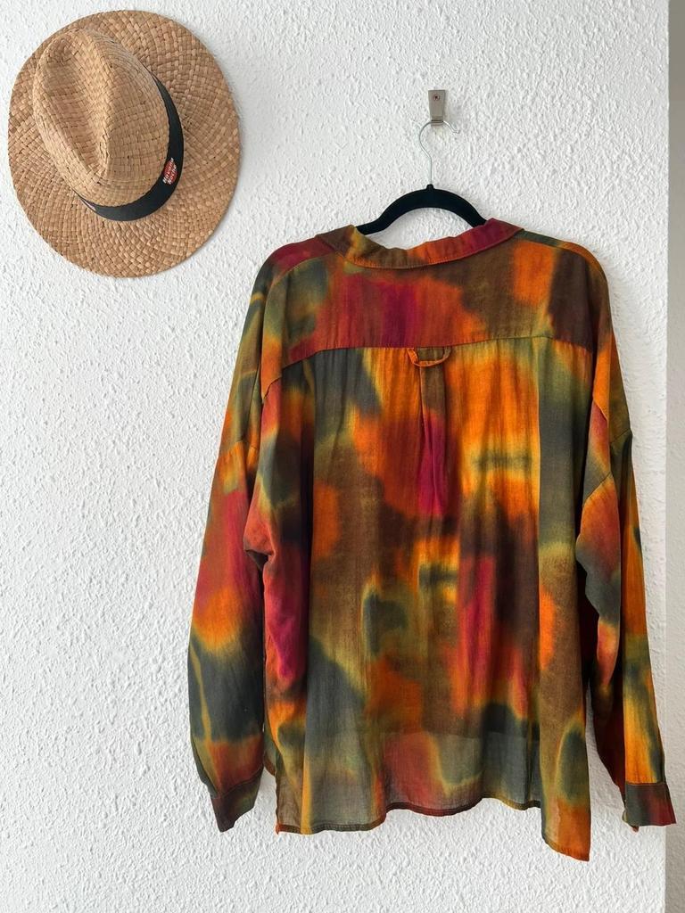 Chemise Banditas from Marseille tie-dye rouille kaki - taille 40/42 -b-260411-4527