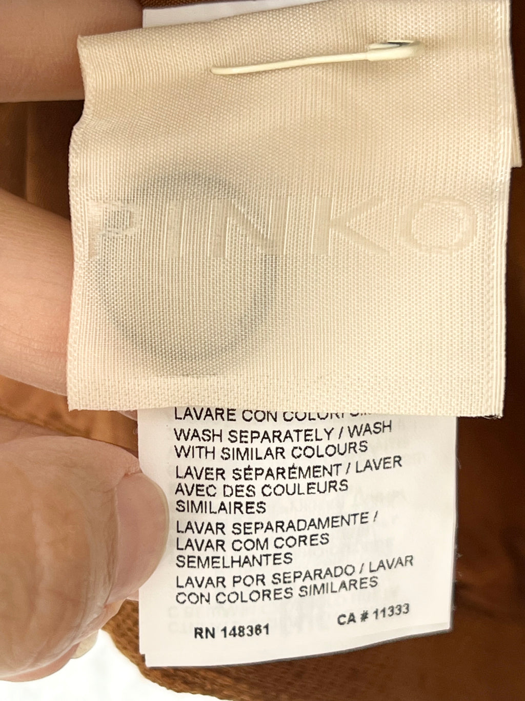 Gilet long boutonné cognac Pinko – Taille 40