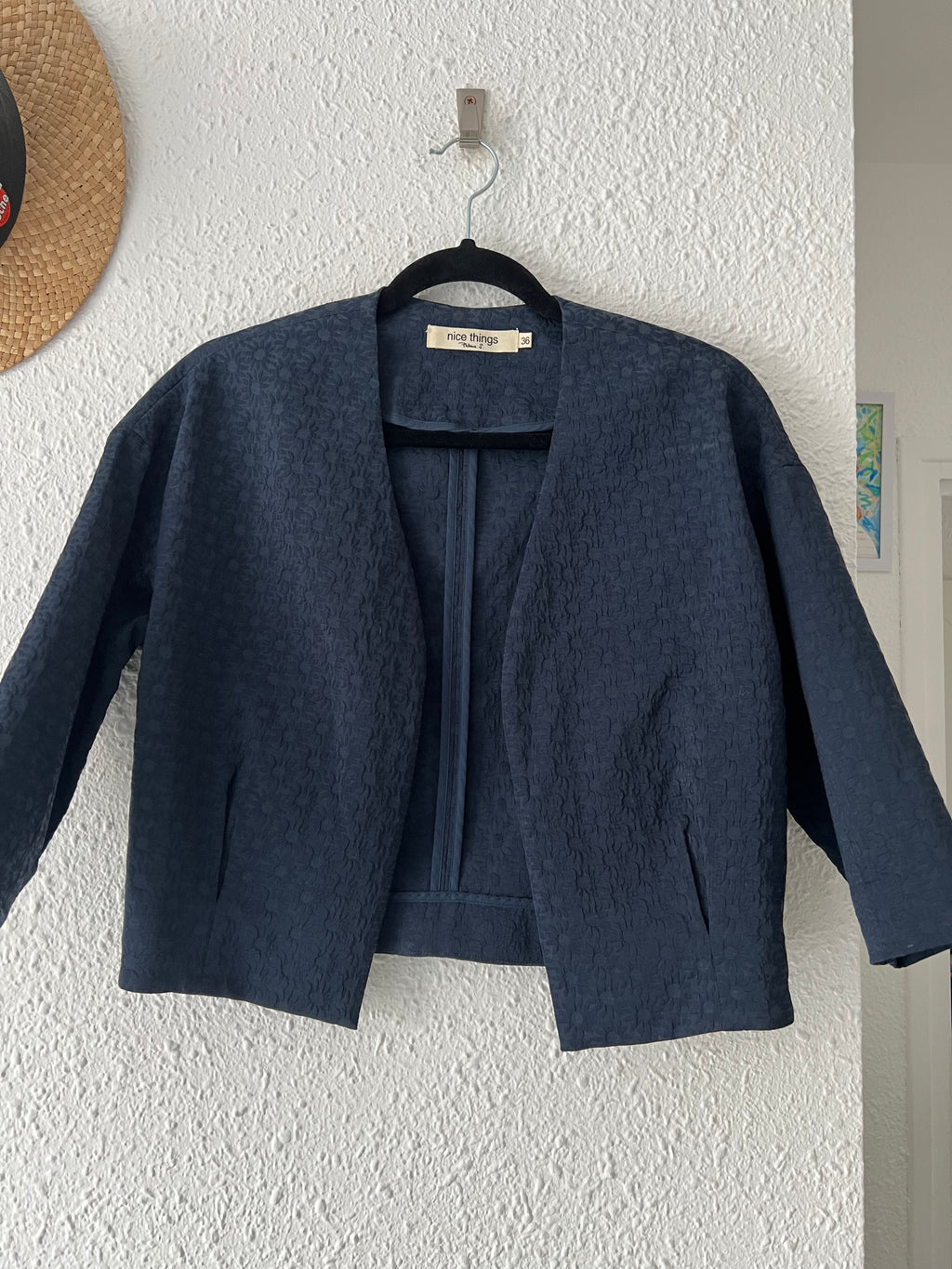 Veste cintrée bohème bleu marine Nice Things – Taille 36