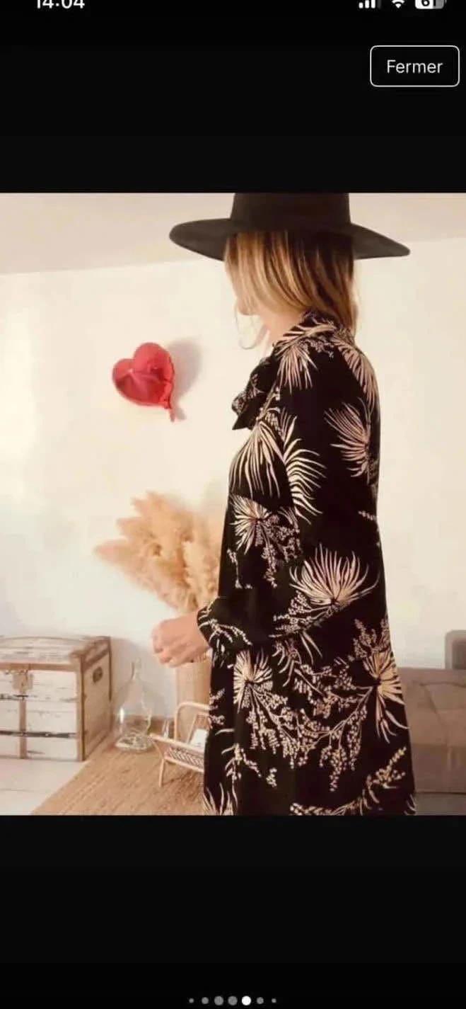 Robe noire imprimée ba&sh – Taille 3 -b-250924-4192