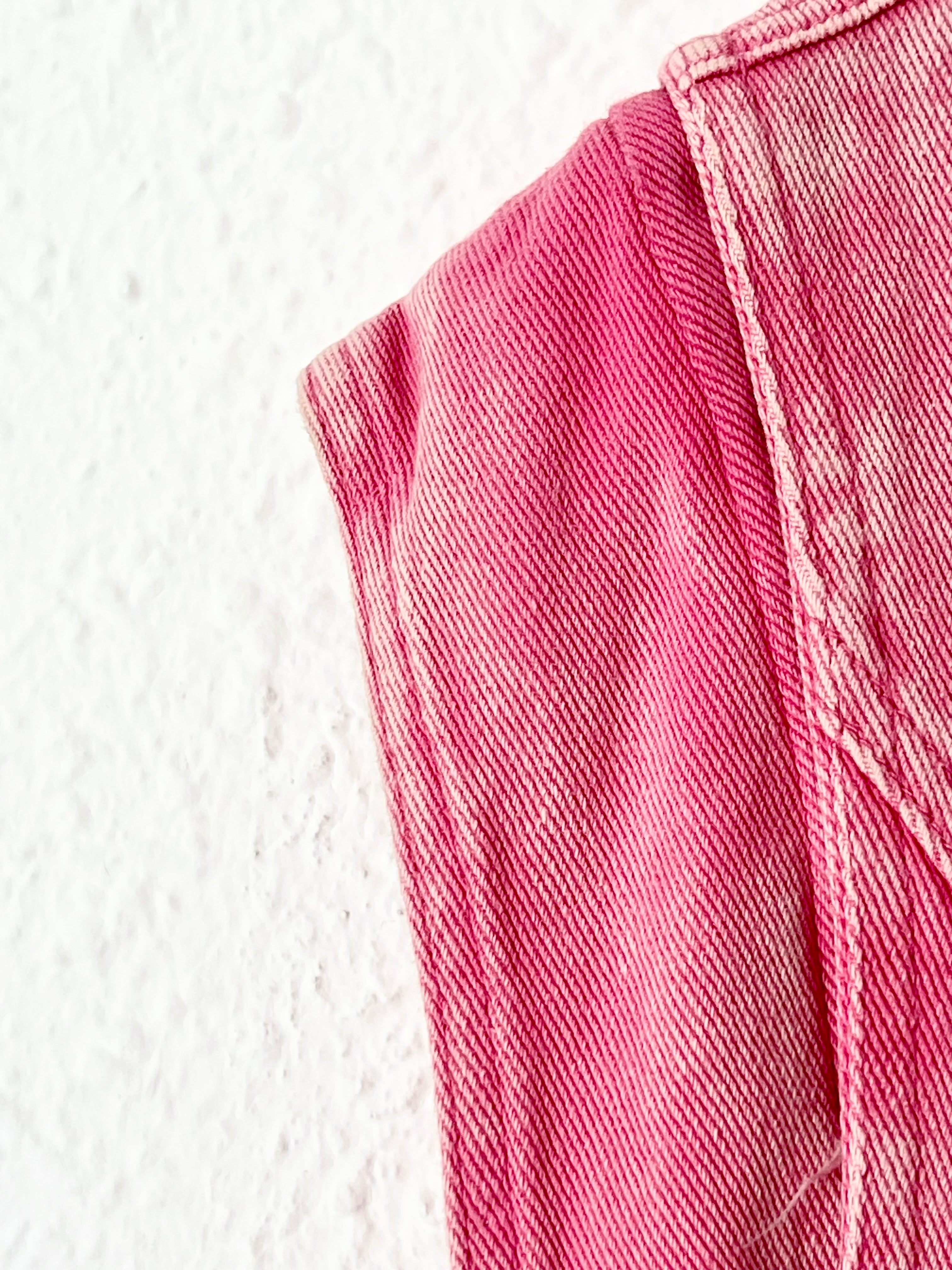 Titre : Gilet en jean rose délavé Ciminy Paris – Taille M