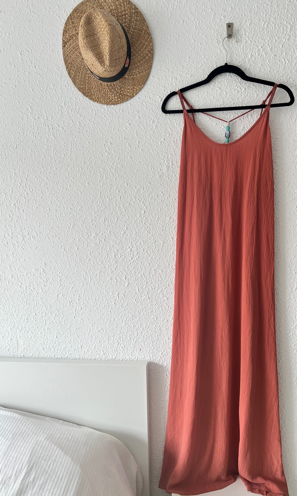 Robe longue dos nu terracotta Les Follies – Taille unique 36/40
