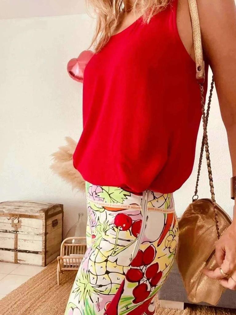 Pantalon vintage imprimé fruits année 90 Moschino Jeans – taille 38