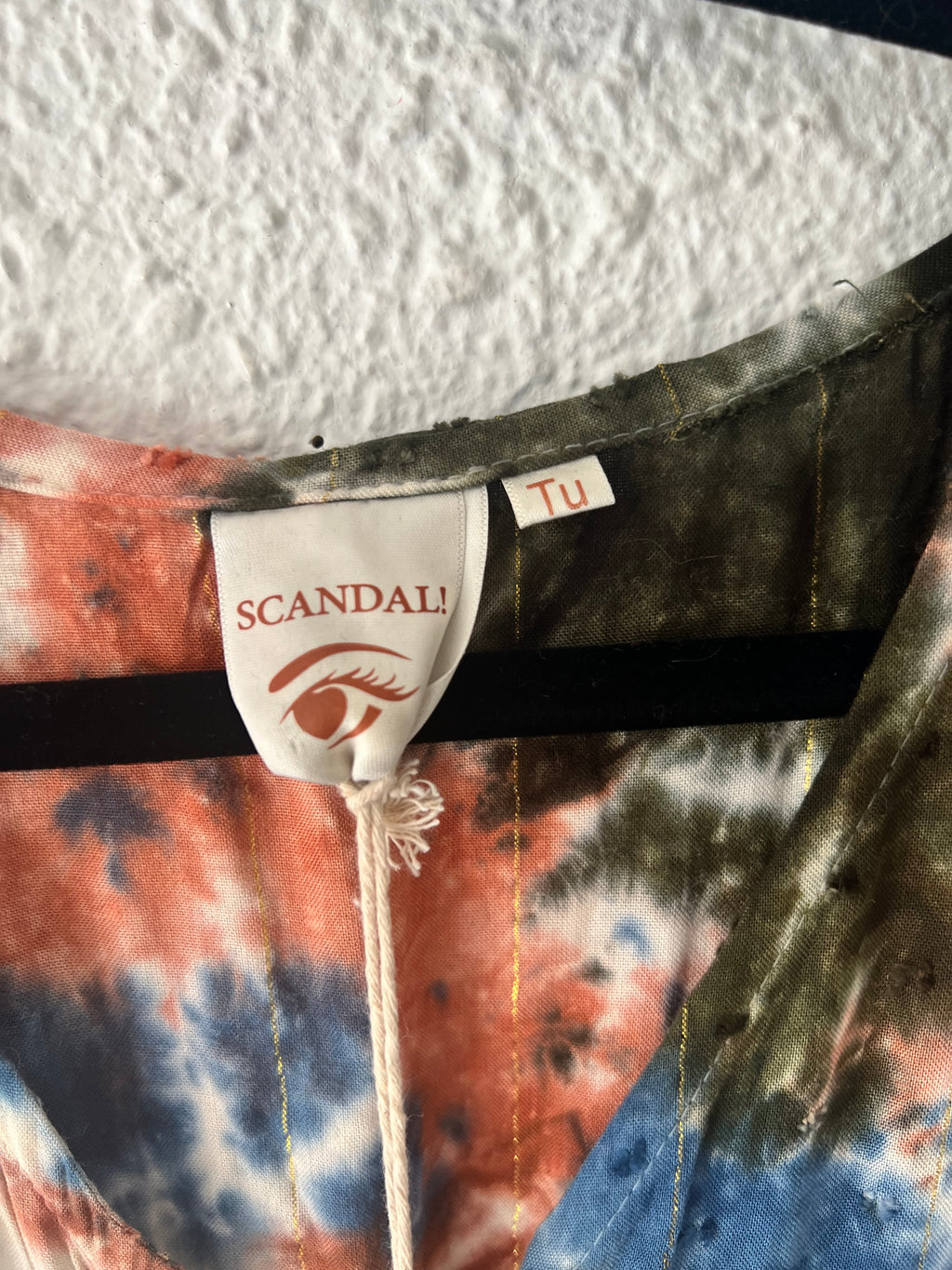 Robe longue tie-dye smockée multicolore Scandal! – Taille unique
