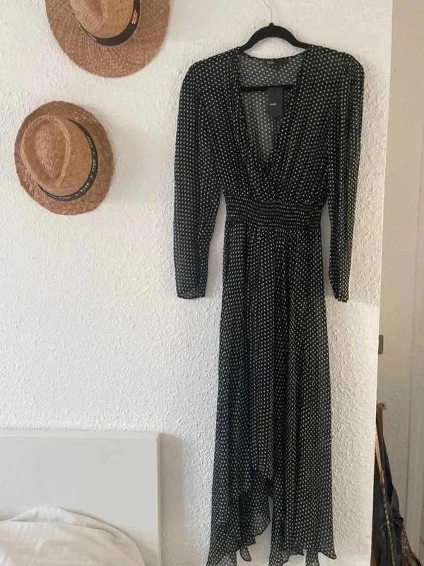 Robe Maje noire à pois neuve – Taille 36