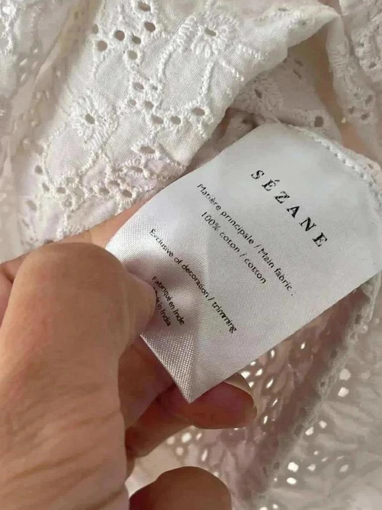 Blouse brodée blanc cassé Sézane – Taille 36