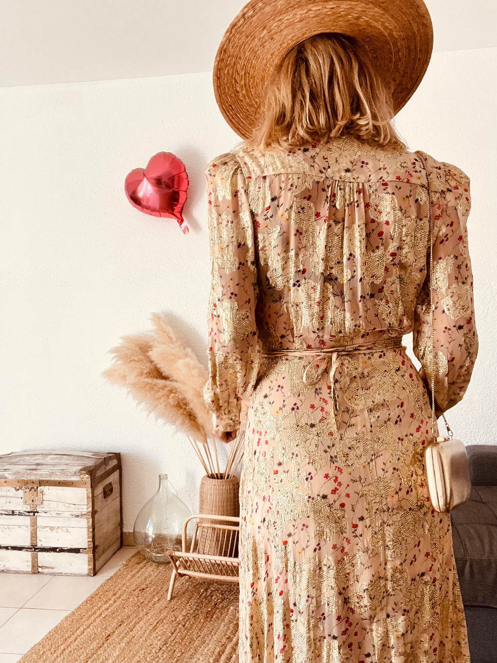Robe portefeuille longue fleurie Berenice