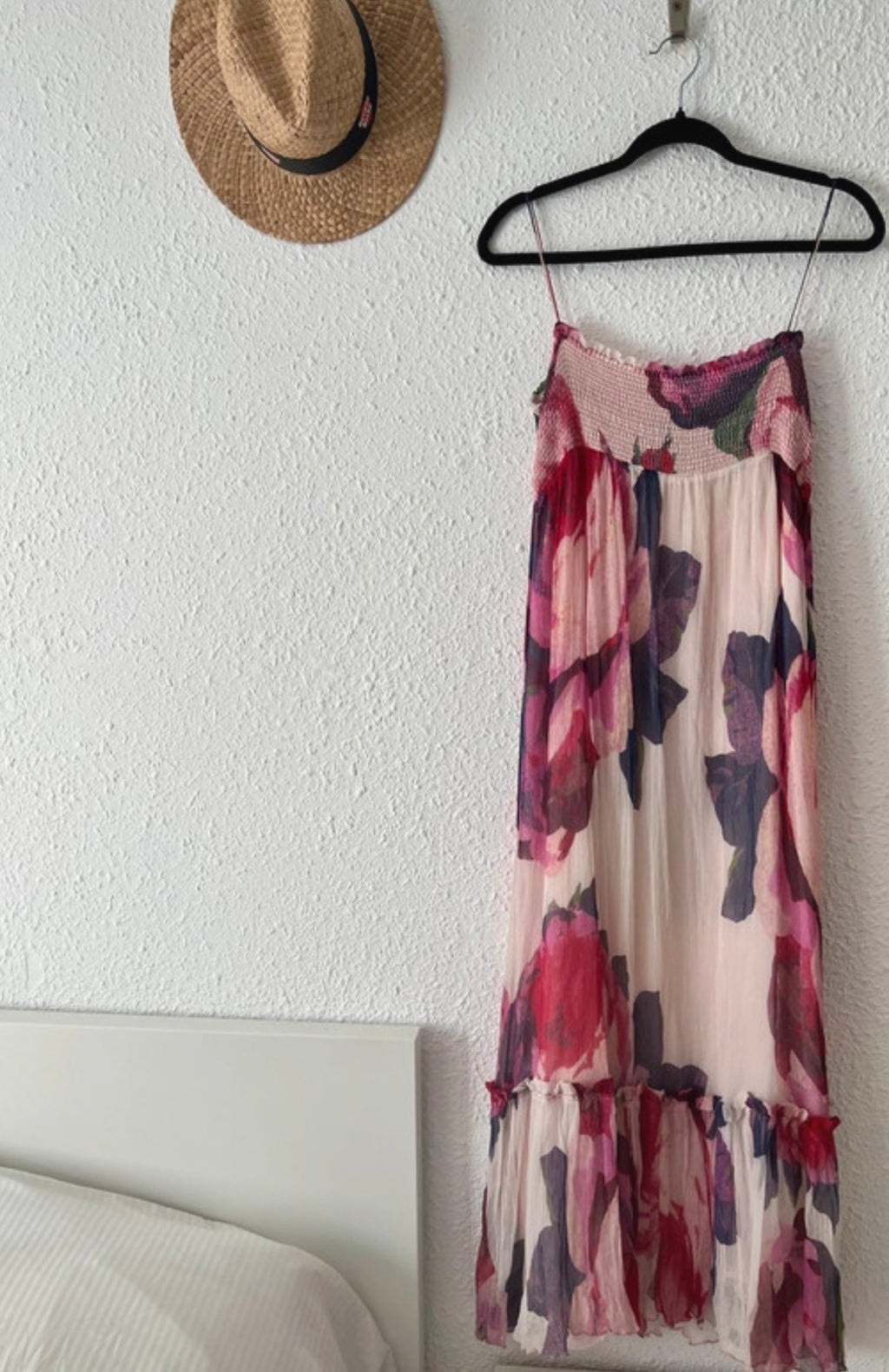 Robe longue fleurie smockée rose Zara Basic – Taille 36
