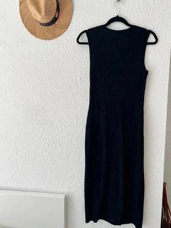 Robe Comptoir des Cotonniers midi côtelée noire - taille 38/40