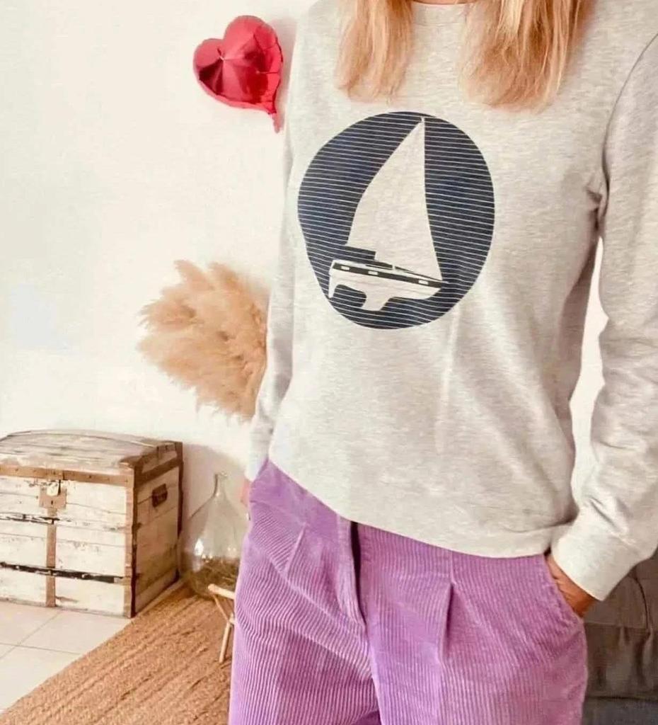 Sweat gris imprimé voilier A.p.c – Taille S