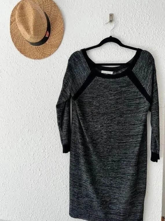 Robe Sandro gris chiné fils métalliques / finitions noires - taille 38