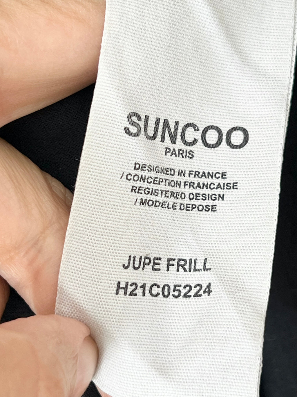 Jupe portefeuille imprimée léopard noir et or SUNCOO – Taille 2