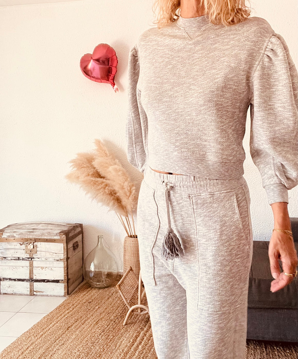 Ensemble sweat et jogger gris chiné Ulla Johnson – Taille S