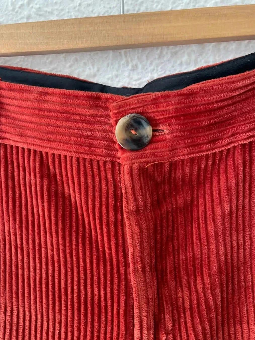 Pantalon Zara Woman velours côtelé rouge – Taille S/m– Coupe droite vintage chic