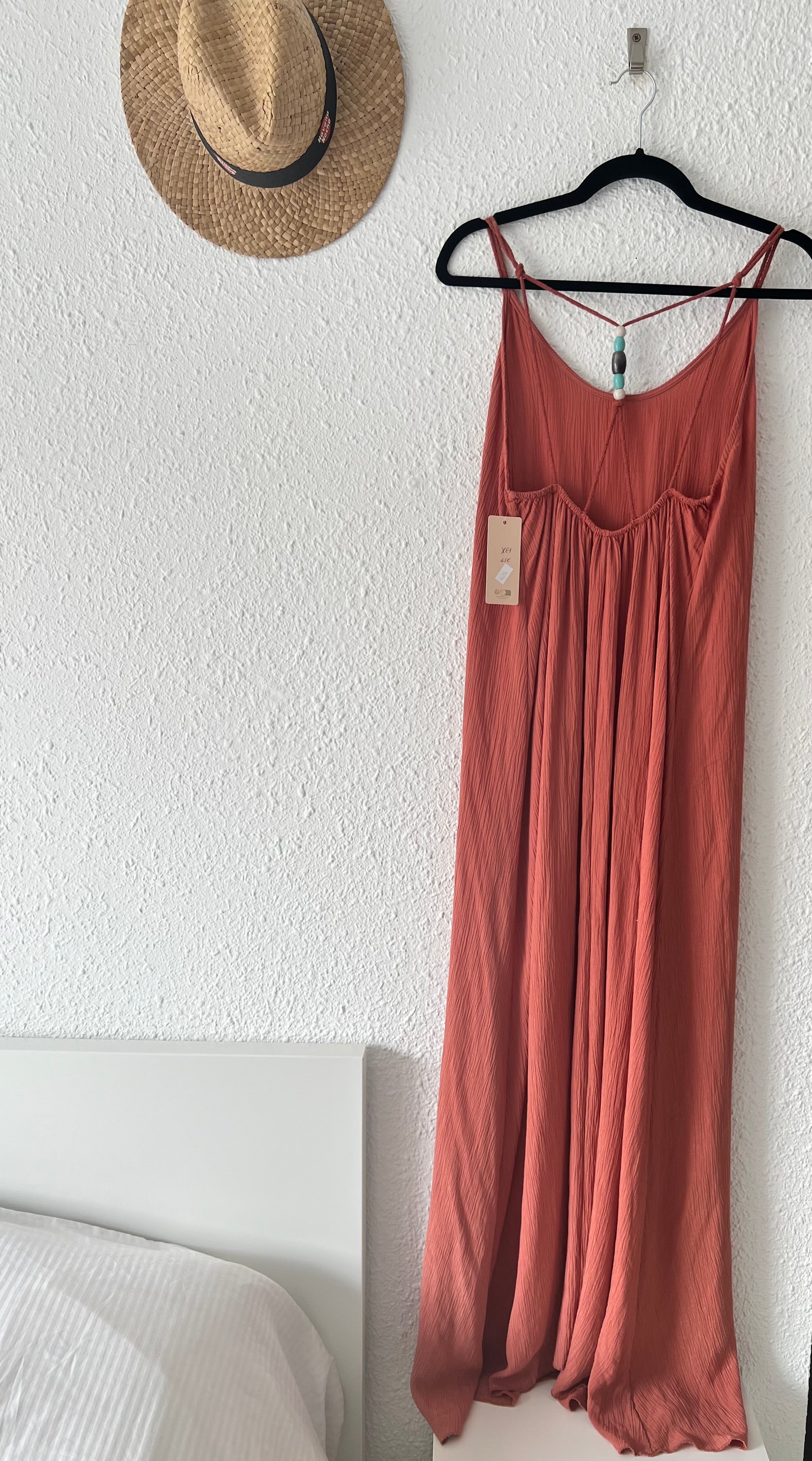 Robe longue dos nu terracotta Les Follies – Taille unique 36/40