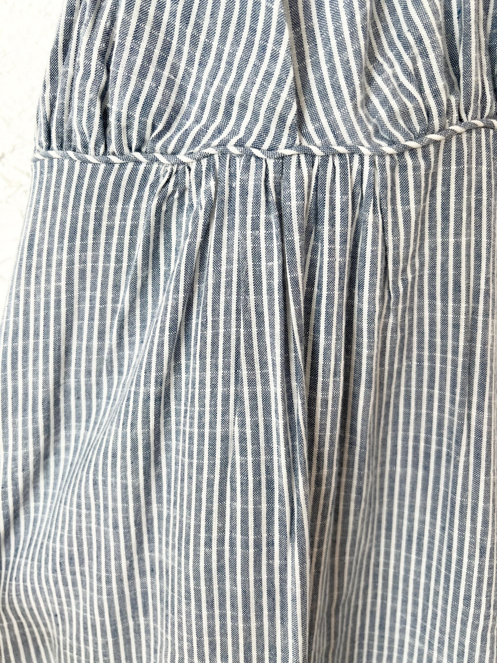 Robe longue dos-nu bohème rayée bleue Claude – Taille unique