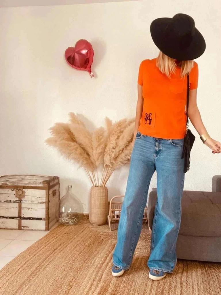 T-shirt orange Jpg Jean’s vintage – Taille XL