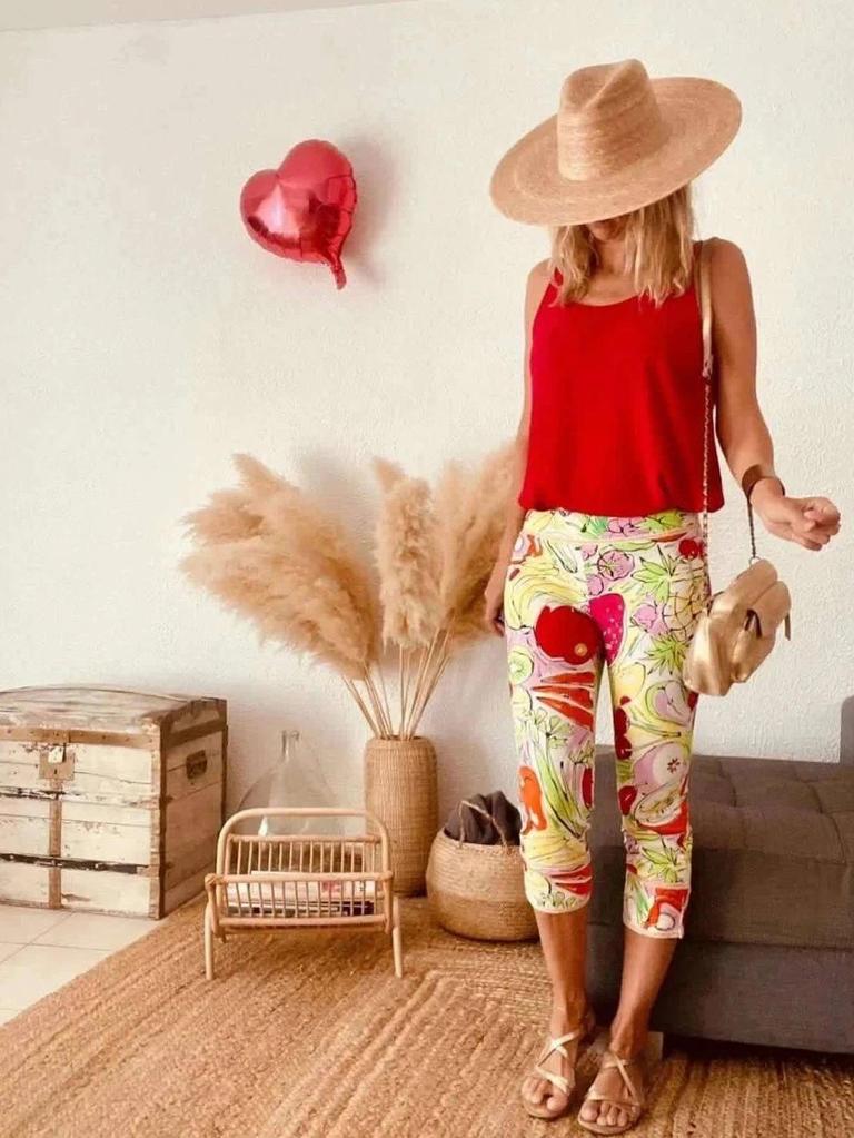 Pantalon vintage imprimé fruits année 90 Moschino Jeans – taille 38
