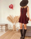 Robe skater bordeaux Sandro – Taille 36/38 -b-251031-4330
