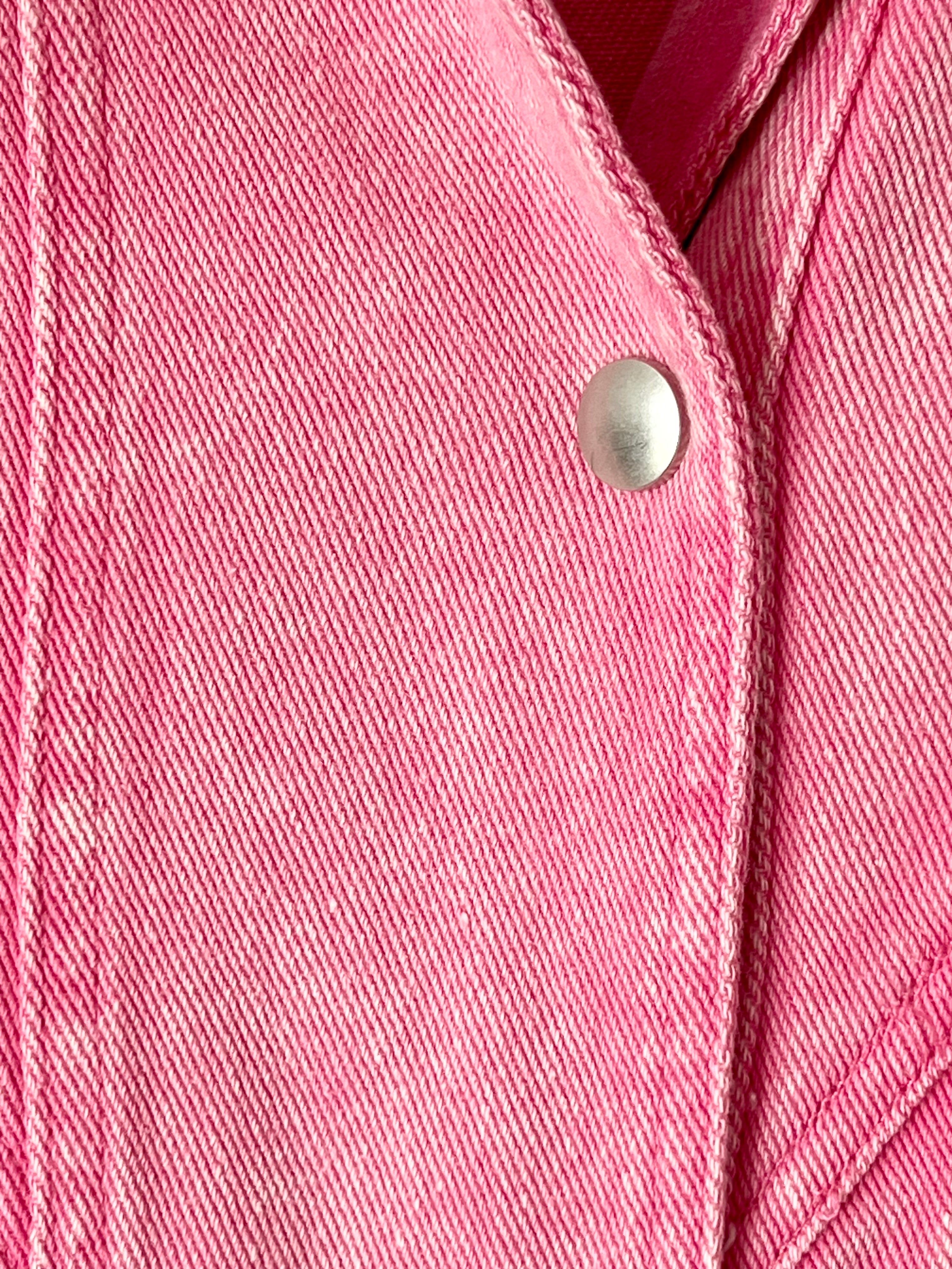 Titre : Gilet en jean rose délavé Ciminy Paris – Taille M