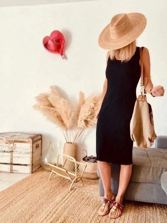 Robe Comptoir des Cotonniers midi côtelée noire - taille 38/40