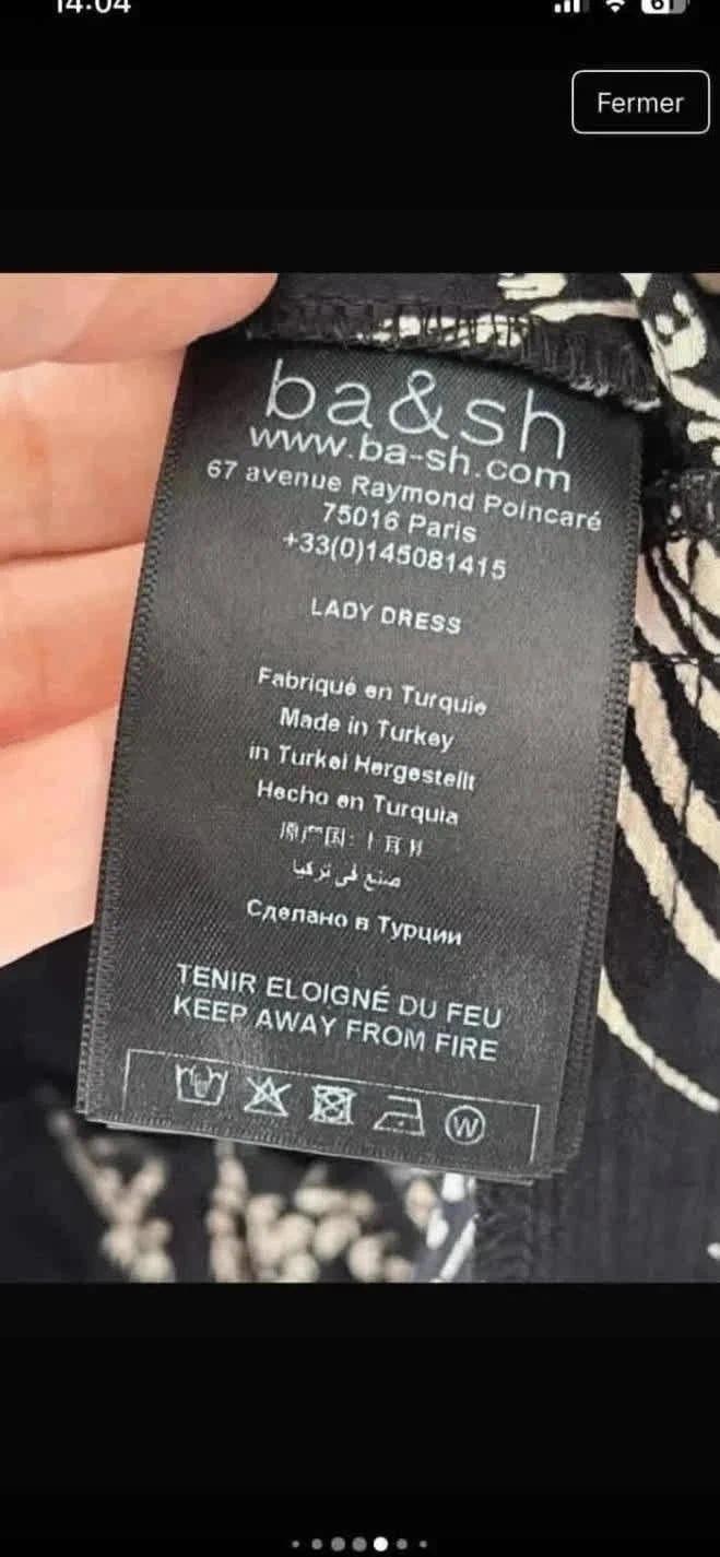 Robe noire imprimée ba&sh – Taille 3 -b-250924-4192