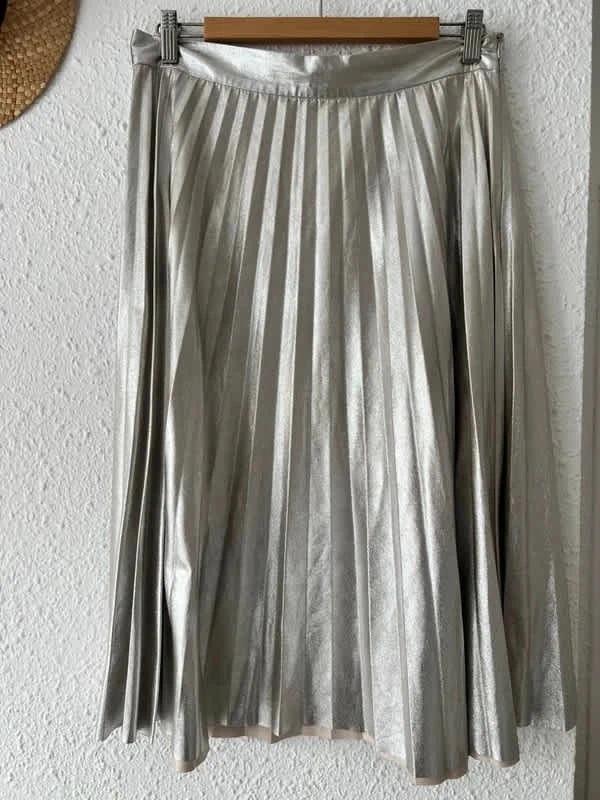 Jupe plissée Zara Woman argenté métallisé - taille L