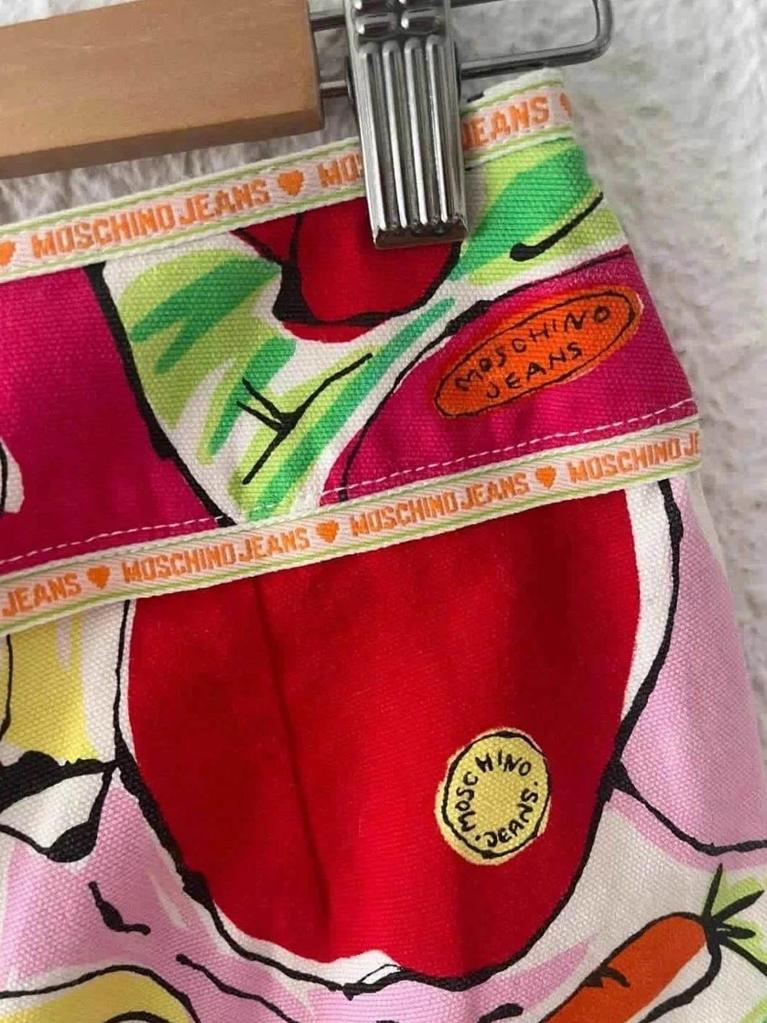 Pantalon vintage imprimé fruits année 90 Moschino Jeans – taille 38