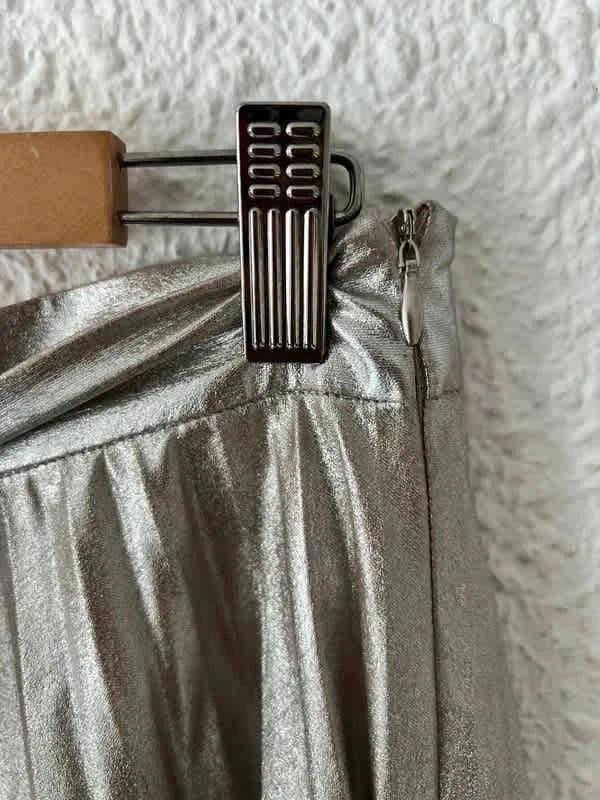Jupe plissée Zara Woman argenté métallisé - taille L