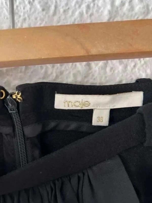 Jupe noire plissée soie Maje – Taille 38