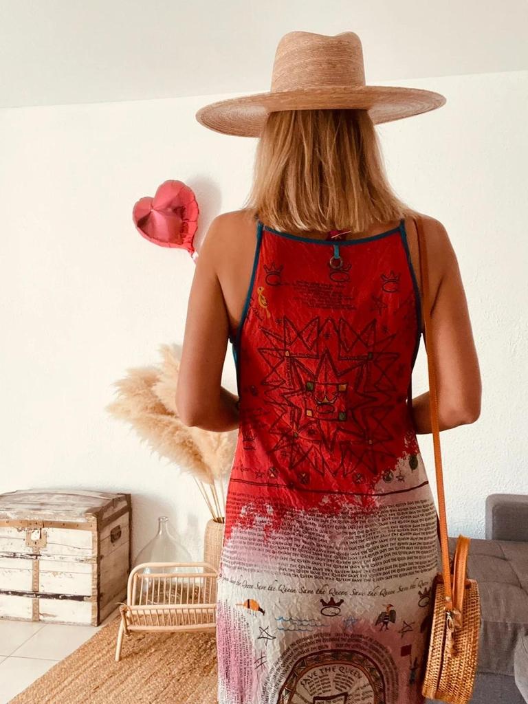 Robe Save the Queen imprimée graphique - Taille L