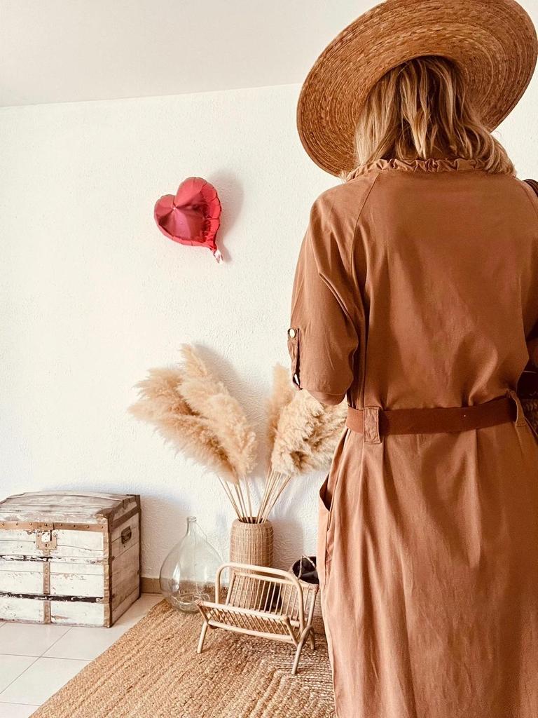 Robe Eva Kayan camel tencel-coton - taille 40