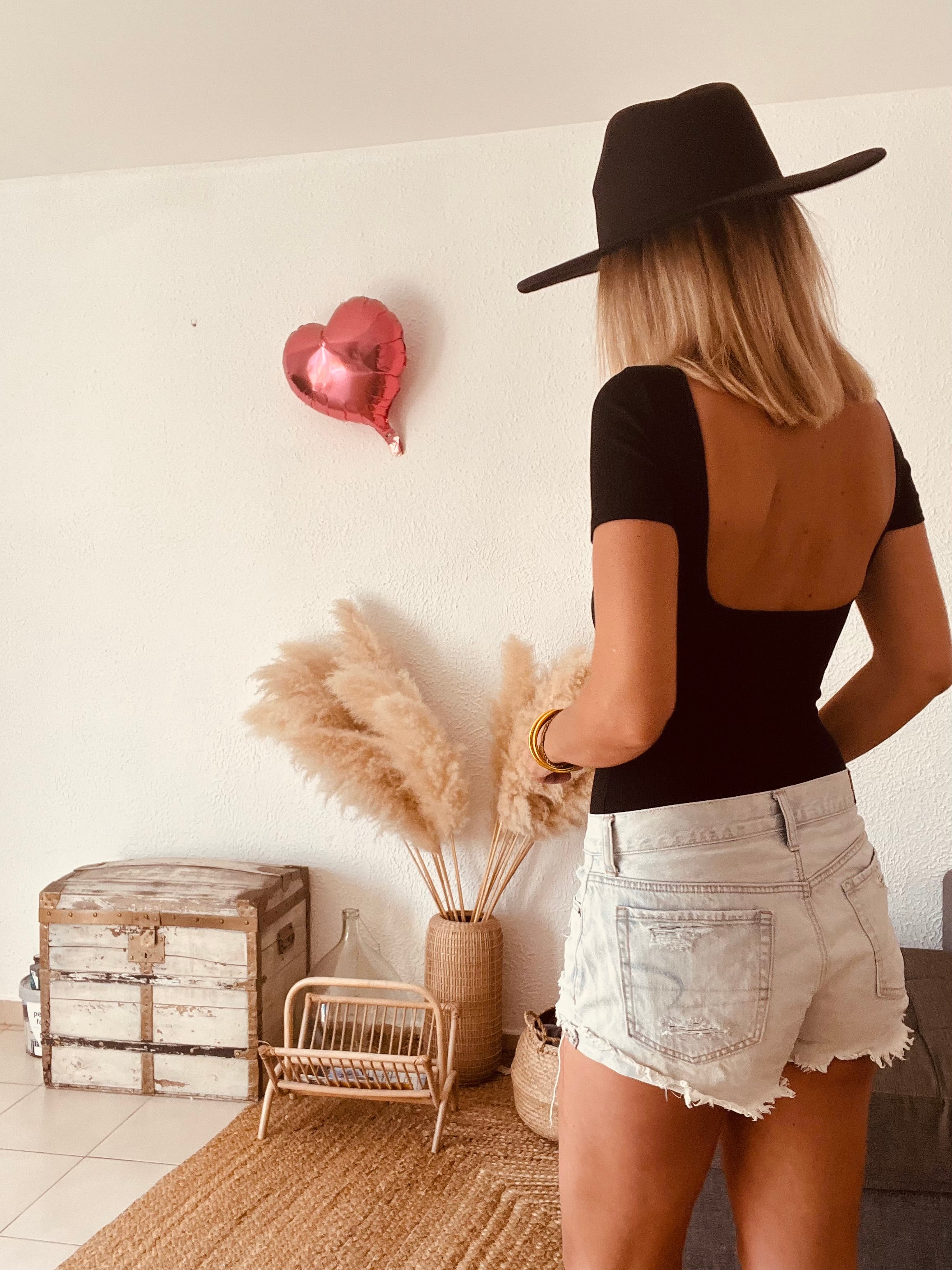 Body côtelé encolure carrée noir Sézane – Taille XXS