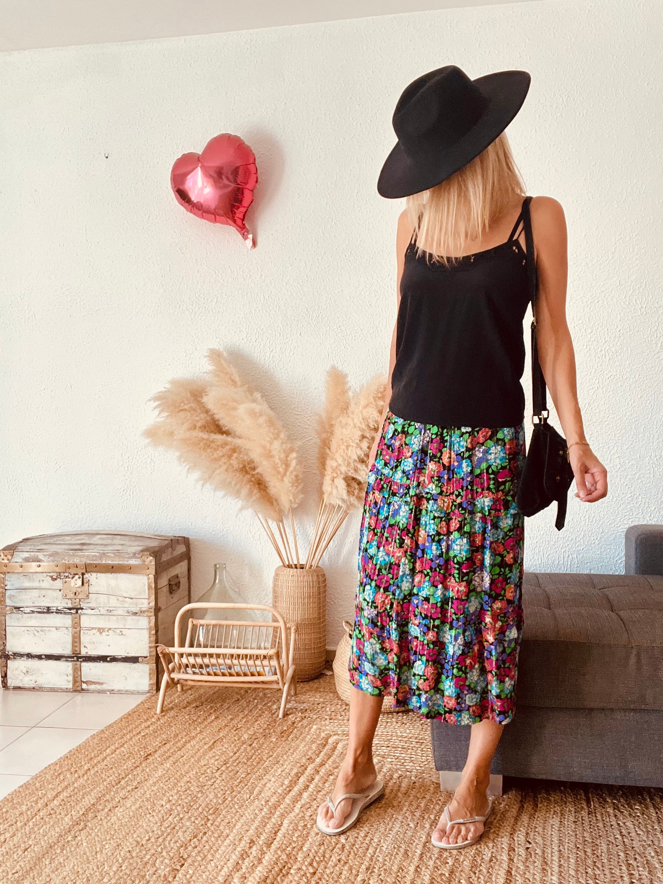 Jupe fleurie à volants multicolore ba&sh – Taille 36