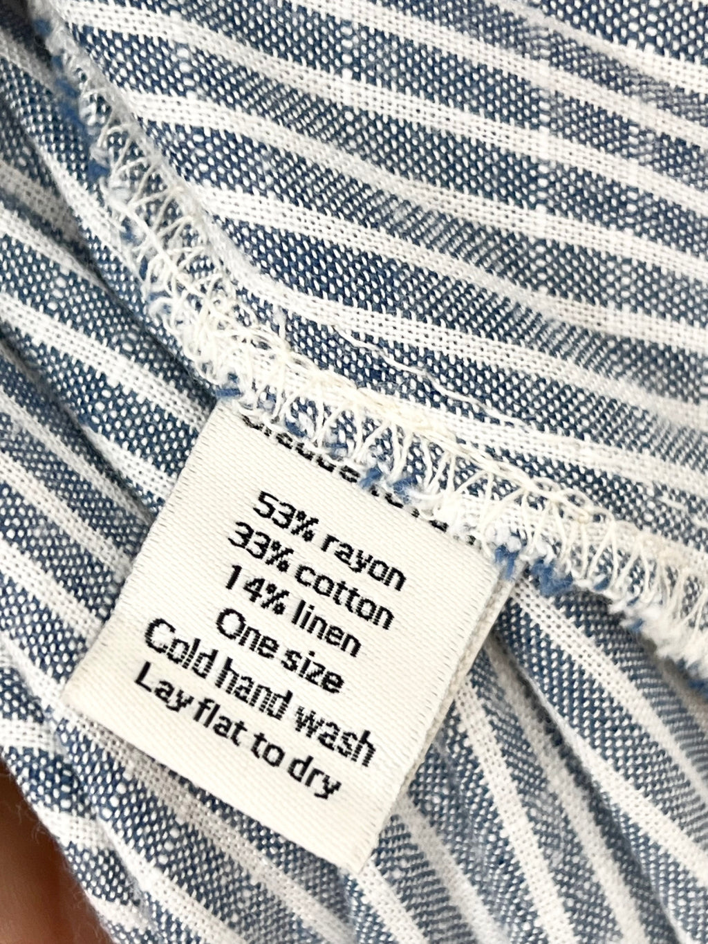 Robe longue dos-nu bohème rayée bleue Claude – Taille unique