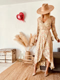 Robe portefeuille longue fleurie Berenice