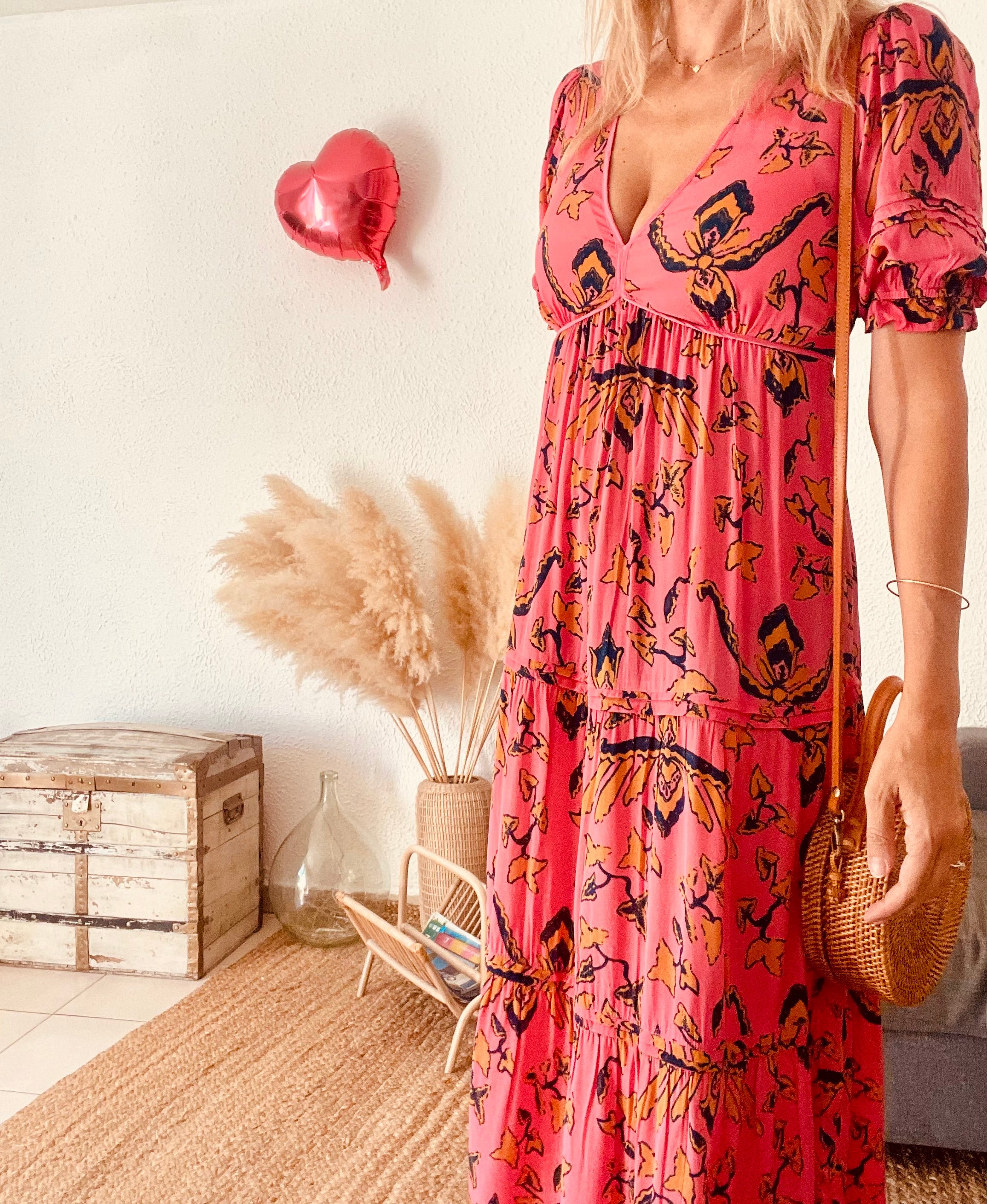 Robe fleurie bohème rose ba&sh – Taille 36