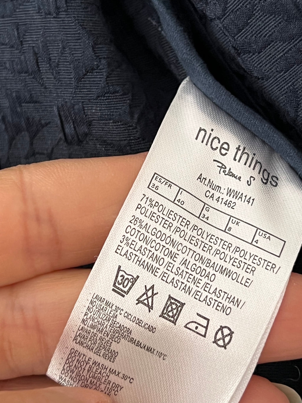 Veste cintrée bohème bleu marine Nice Things – Taille 36