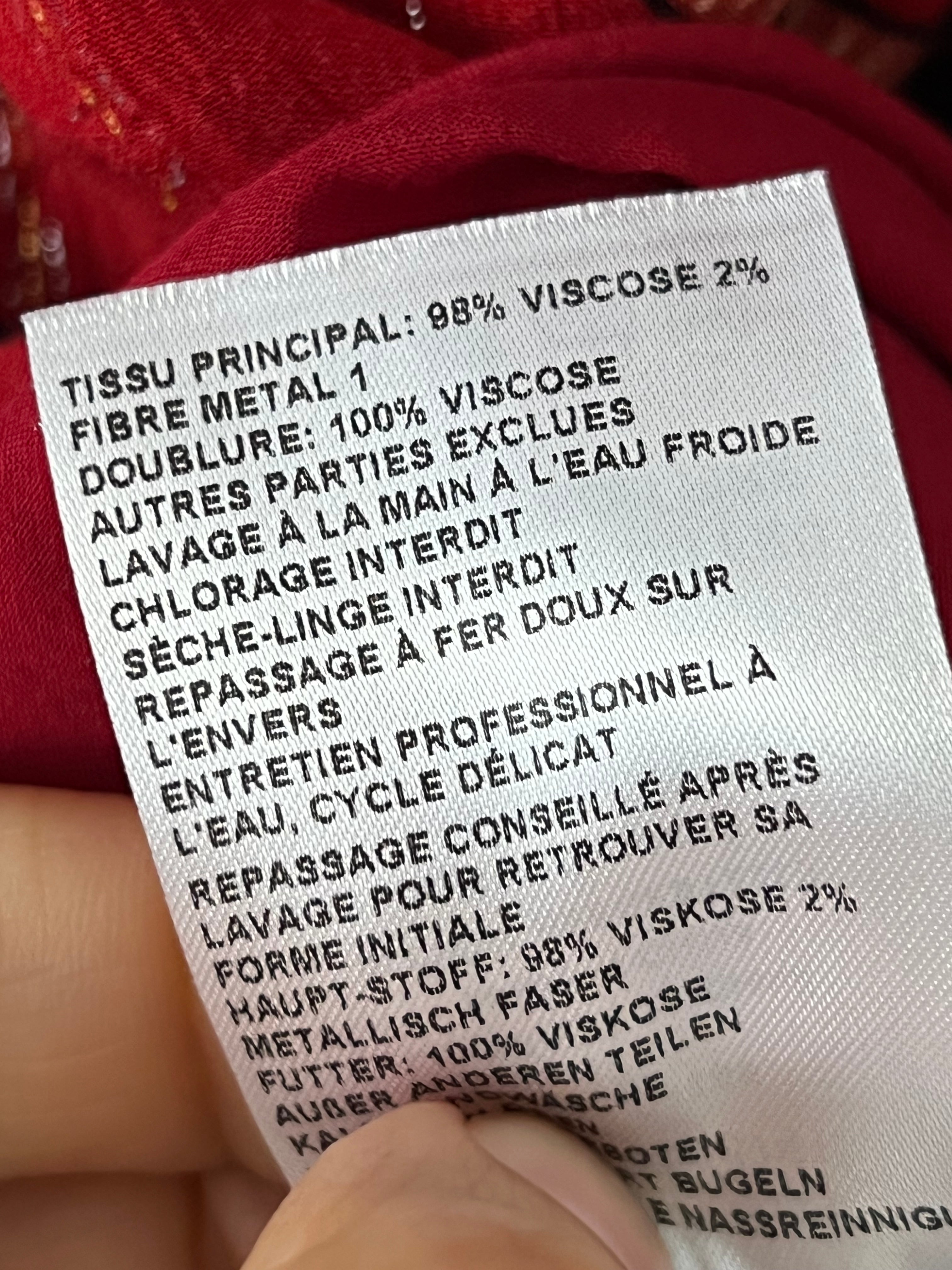 Robe fleurie tropicale rouge ba&sh – Taille 36 (XS)