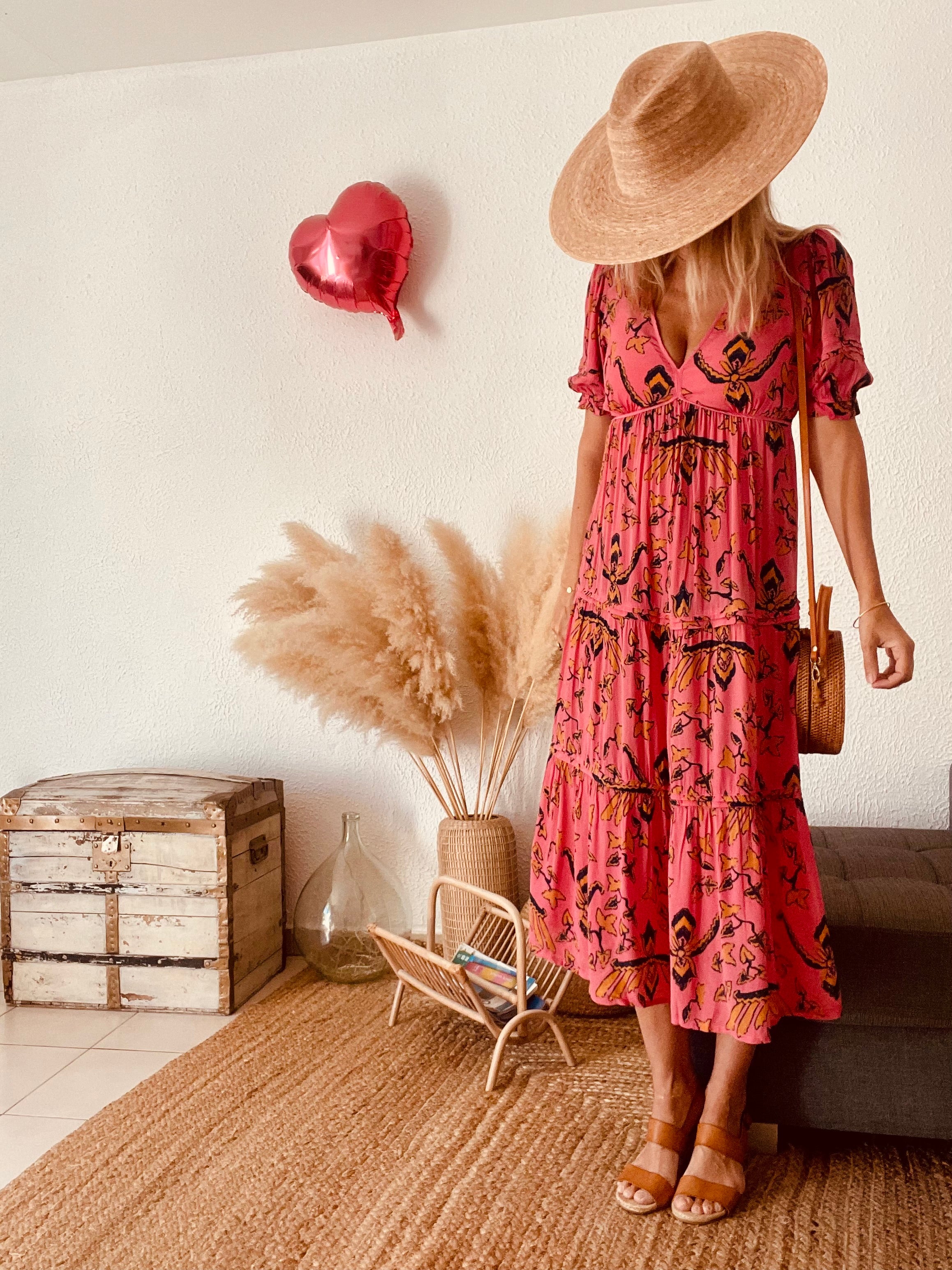 Robe fleurie bohème rose ba&sh – Taille 36