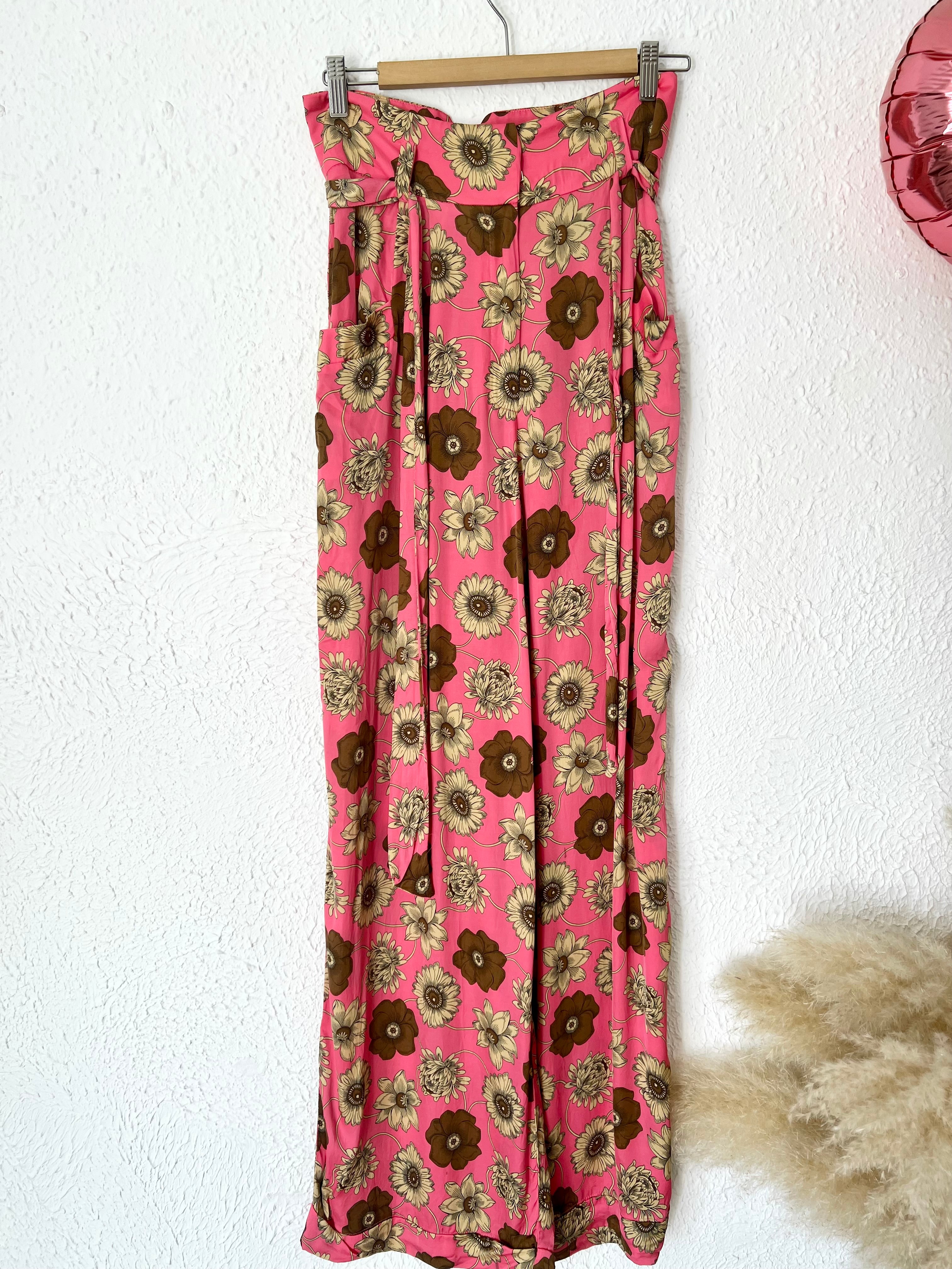 Pantalon fleuri large rose Tara Jarmon – Taille 38