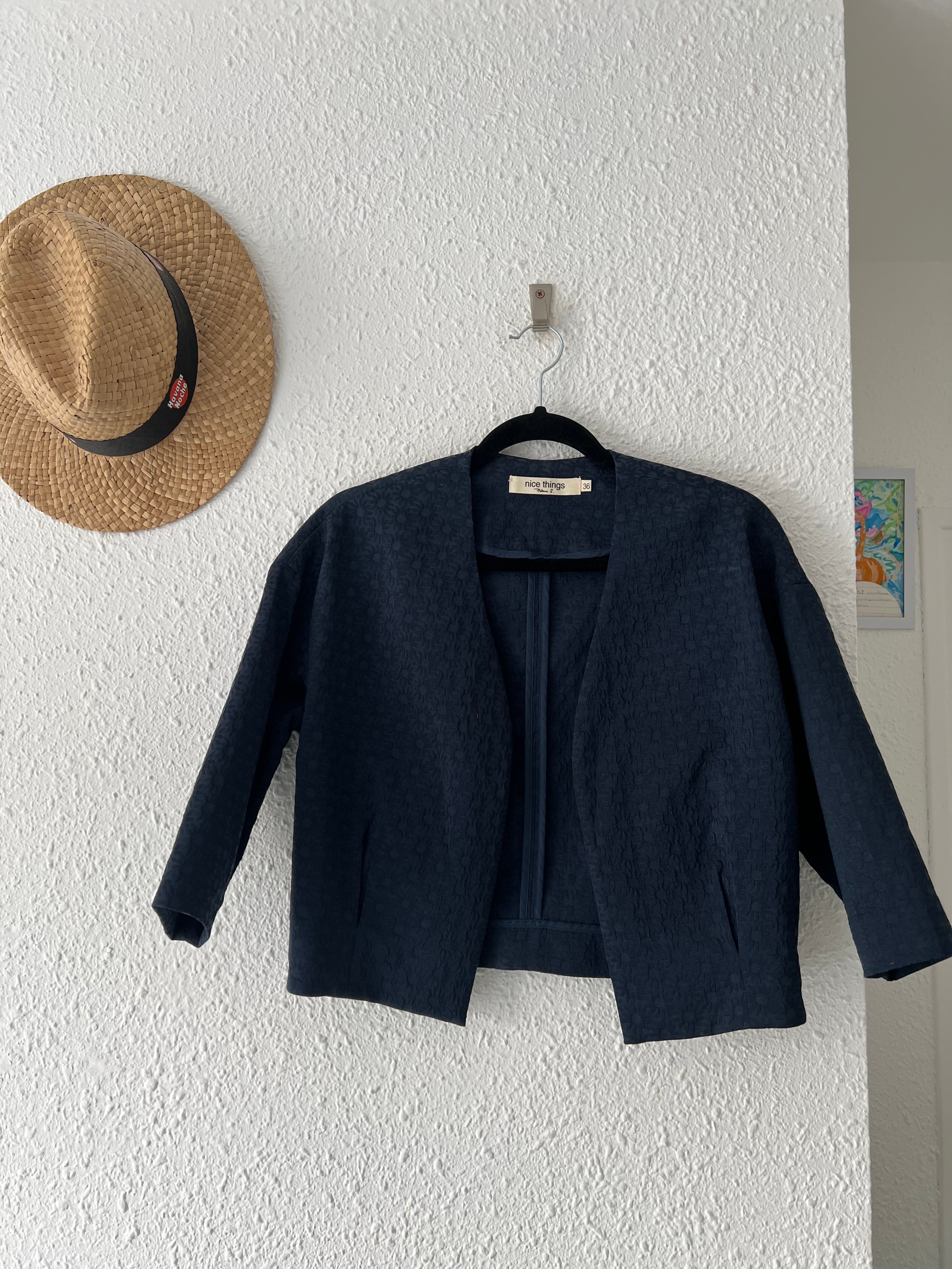 Veste cintrée bohème bleu marine Nice Things – Taille 36