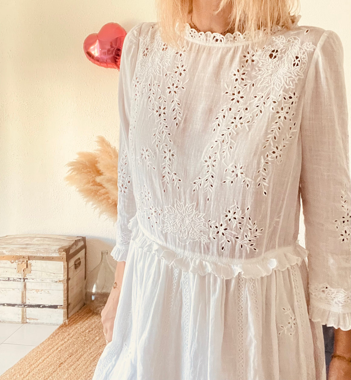 Robe broderie anglaise bohème écru Zadig & Voltaire