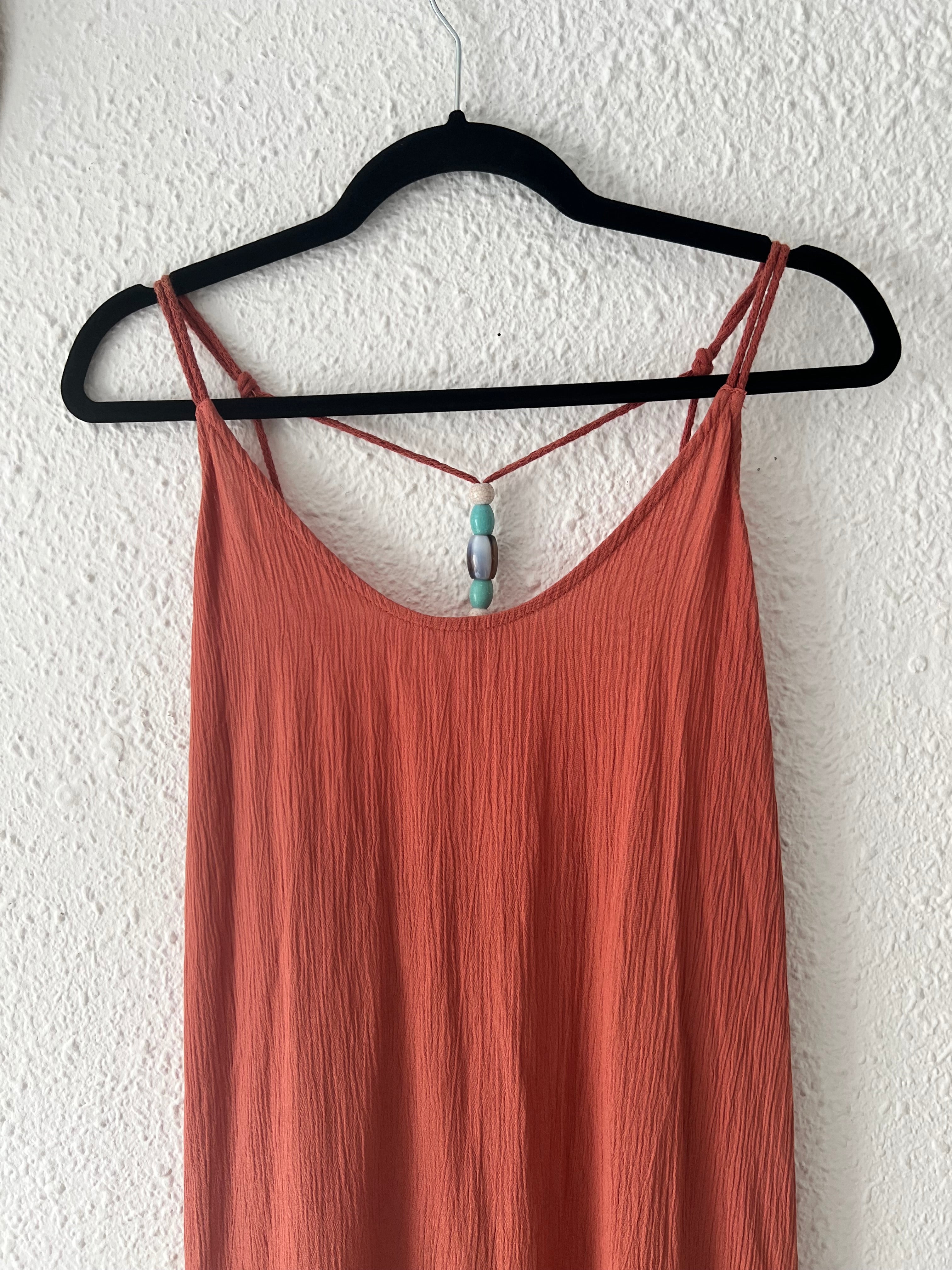 Robe longue dos nu terracotta Les Follies – Taille unique 36/40