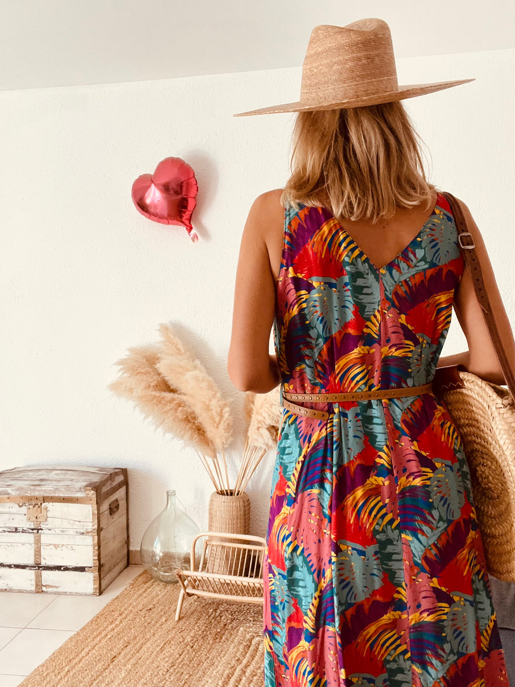 Robe longue imprimée tropicale Marie Sixtine – Taille S