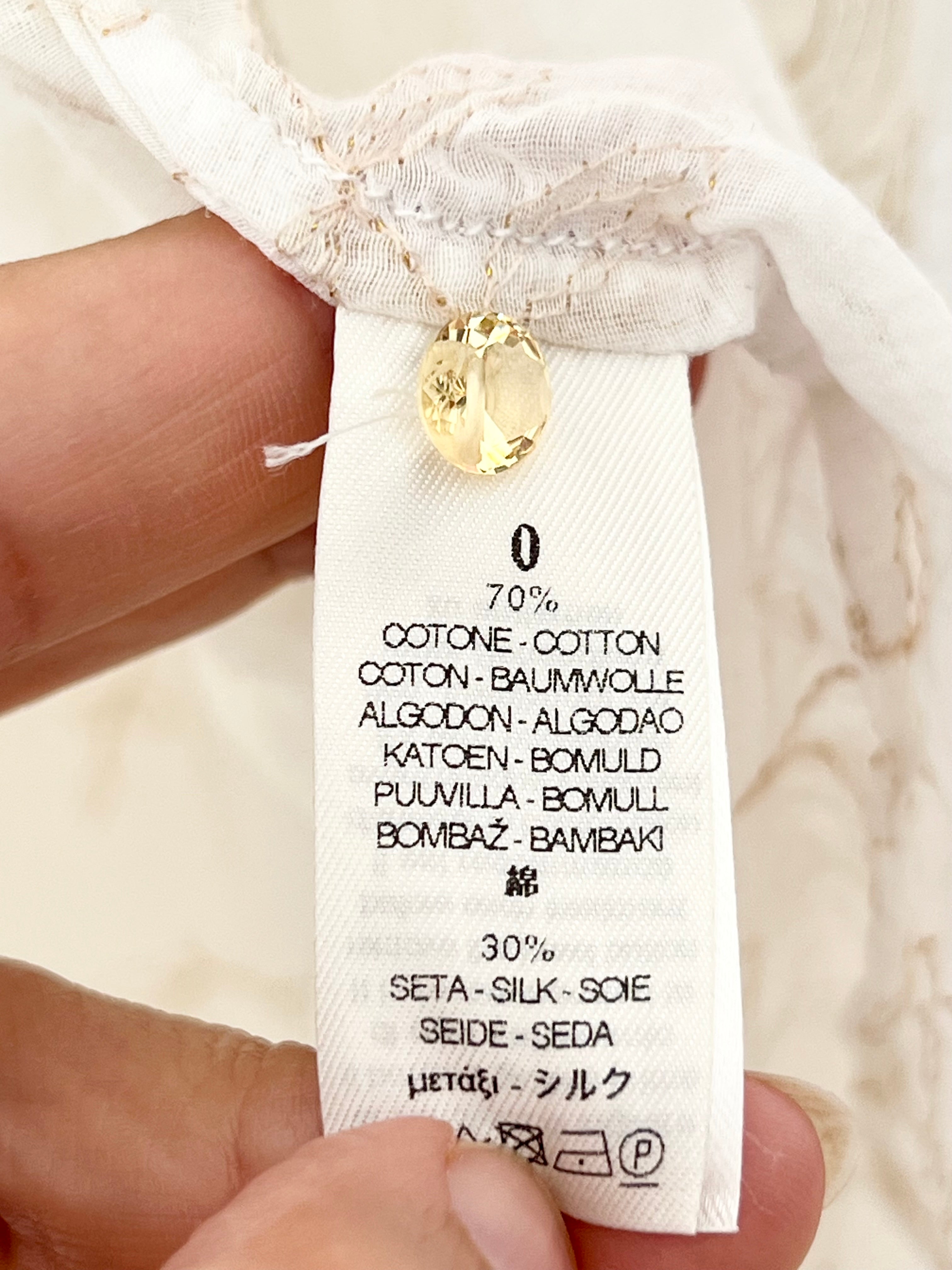 Robe chemise brodée écrue forte_forte Resort – Taille 0 (XS/S)