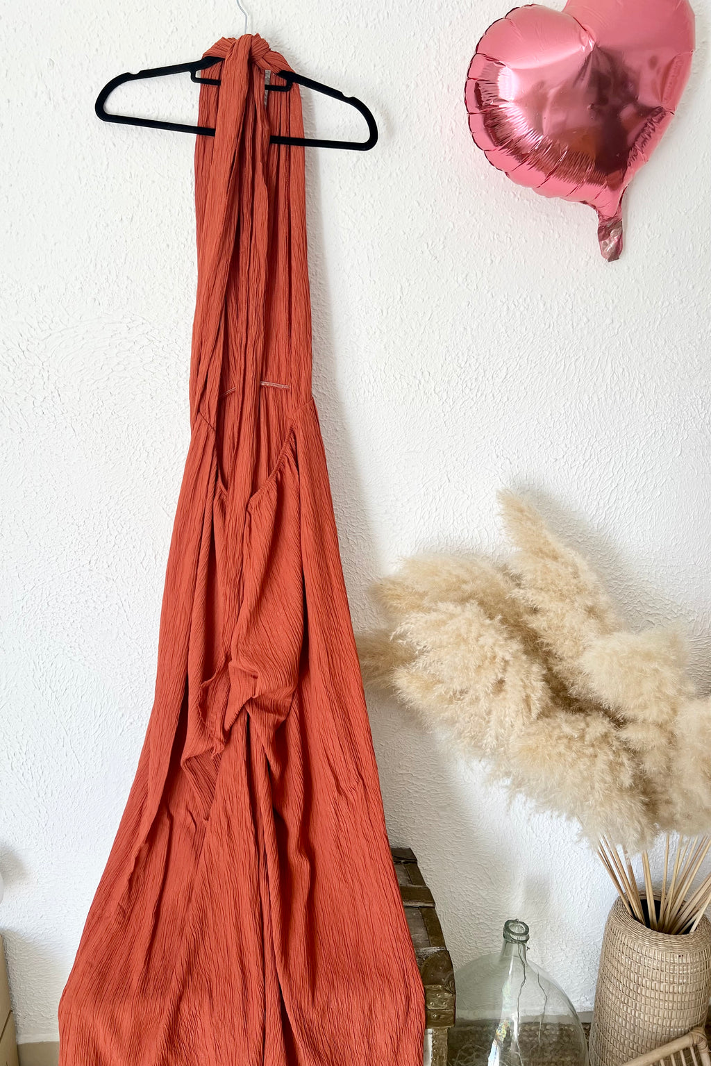 Combinaison longue dos nu terracotta viscose – Taille unique